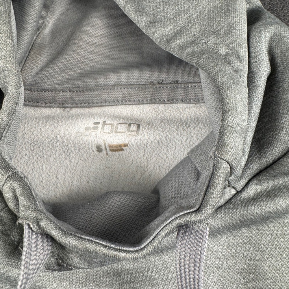 BCG Mens Gray Fleece Lined Performance Hoodie Sweatshirt Small RN098223